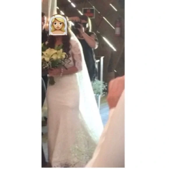 Custom Made Chantilly Lace Wedding Dress
